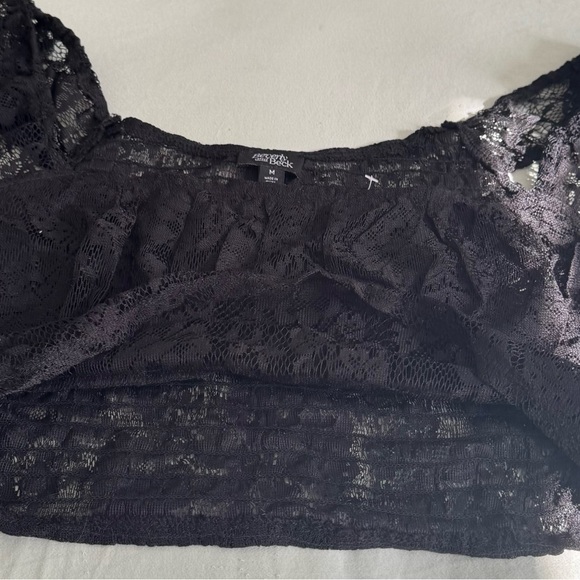 NWT Pacsun Beverly and Beck Black Lace Crop Top, size M square neck Y2K boho - Picture 12 of 16